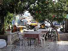 Image showing outdoor cafe tables and chairs