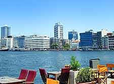 Photo of al fresco tables, at the Konak Pier