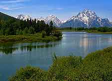 Picture of the Snake River and distant mountains