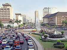 City highway image, showing peak traffic