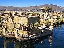 Picture of the floating islands on Lake Titicaca