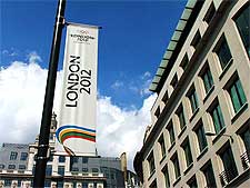 Picture of the London Olympics 2012 banner located at The Monument