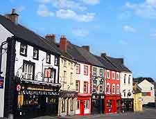 City centre picture, showing colourful shops and buildings