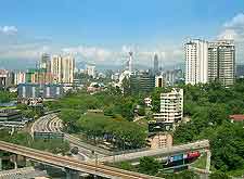 City view, showing network of crossing roads