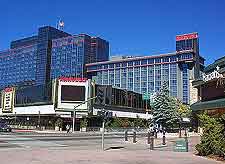 Picture of lakefront casino, on the Nevada side
