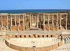 Image of well-preserved remains at the Leptis Magna Historic Site