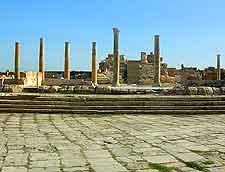 Photograph of ruins at the archaeological site of Sabratha