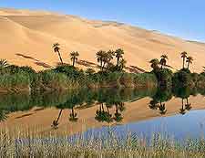 Ubari lakes picture, an oasis in the Sahara Desert