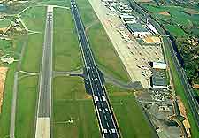 Aerial photo of nearby airport