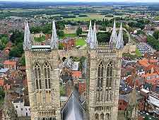 Aerial image of the city's cathedral
