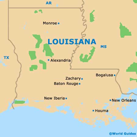 Louisiana LA State Map