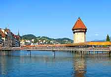 Image of the world-famous Chapel Bridge in Lucerne (Luzern)