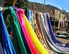 Photo of colourful fabrics at local Chengale market