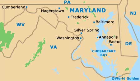 Maryland MD State Map