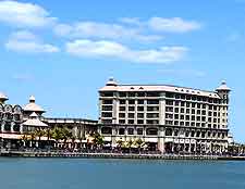 Sunny image of the Caudan Waterfront in Port Louis