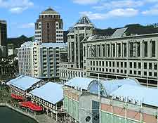 Photo of shops at the Port Louis Caudan Waterfront
