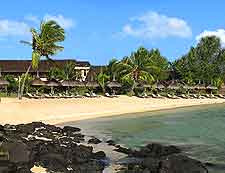 Beach photo taken at the resort town of Grand Gaube