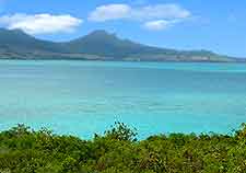 Photograph showing the Ile aux Aigrettes Nature Reserve coastline