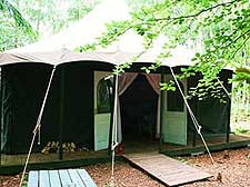 Photo of a luxury tent at the Jollydays camping site in North Yorkshire