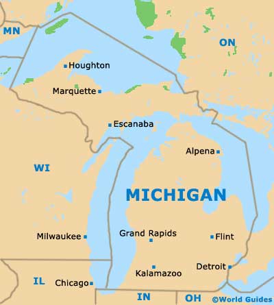 Michigan MI State Map