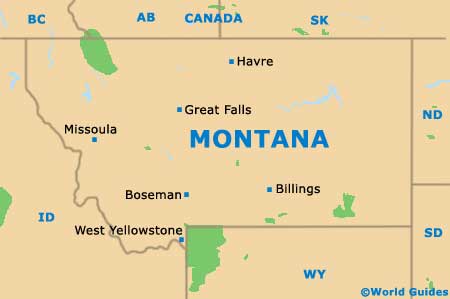 Montana MT State Map