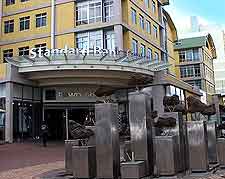 Photo of the Windhoek Post Street Mall and the Gibeon Meteorite National Monument