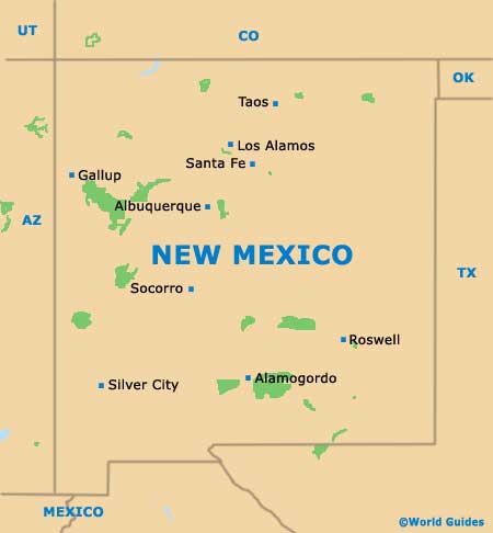 New Mexico NM State Map