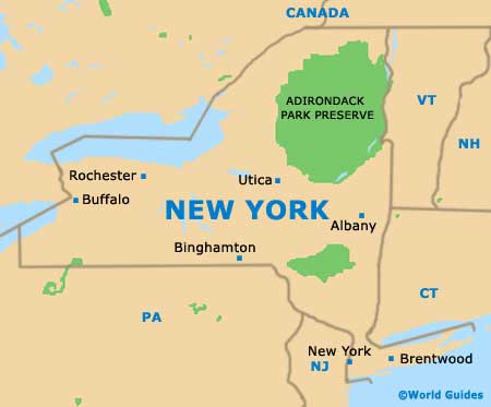 New York NY State Map