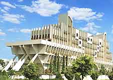 View of the Ship House, a Ministry of Defense building located in Abuja, Nigeria