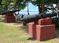 Image of historic cannons at the slave port in Badagry