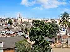 Aerial view of Lagos and its stadium