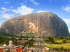 Zuma rock view, showing main road leading to Abuja