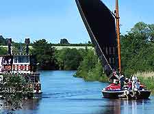Norfolk Broads River view, showing sailing boats