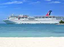 Picture of arriving cruise boat docking in the harbour