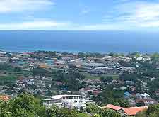 Aerial view of the resort and coast