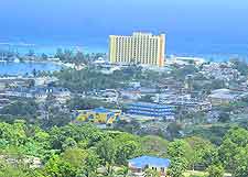 Coastal view, showing resort accommodation