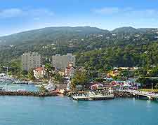 Waterfront photograph, showing the coastline and harbourfront of Ocho Rios