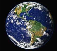 View of planet earth from outer-space