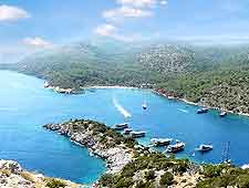 Aerial view of the Oludeniz coastline