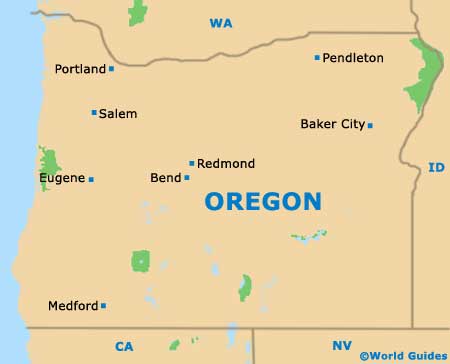 Oregon OR State Map