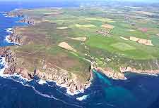 Aerial view of the Penwith peninsula, Penzance