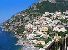 View of the stunning Positano shoreline
