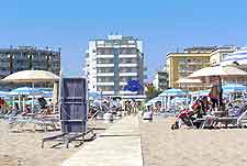 View of beachfront hotels