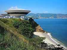 Photograph showing the futuristic Museum of Modern Art