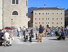 Image of the outdoor chess board in Salzburg