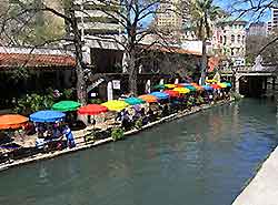 Photo of riverside dining in San Antonio