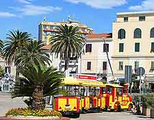 Picture of tourist train in Alghero, touring the town's main attractions