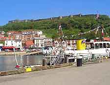 Harbourside photo, with the castle in the background