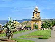 Photograph of the town's cliff top Clock Tower