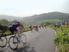 Photo of the summer cycle race through Bath, England, UK
